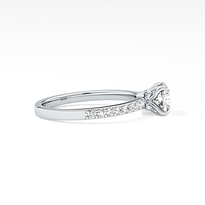 Cushion Pave Lab Grown Diamond Engagement Ring