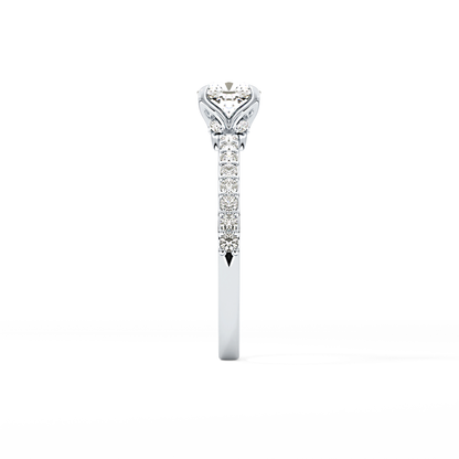 Cushion Pave Lab Grown Diamond Engagement Ring