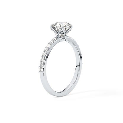 Cushion Pave Lab Grown Diamond Engagement Ring