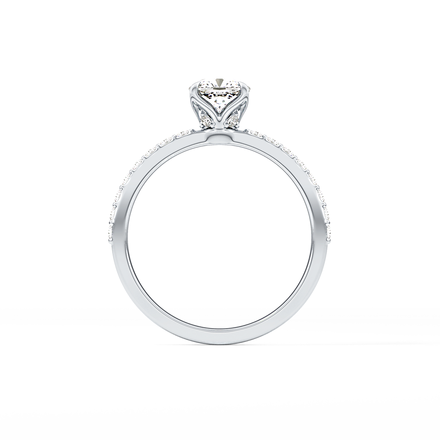 Cushion Pave Lab Grown Diamond Engagement Ring