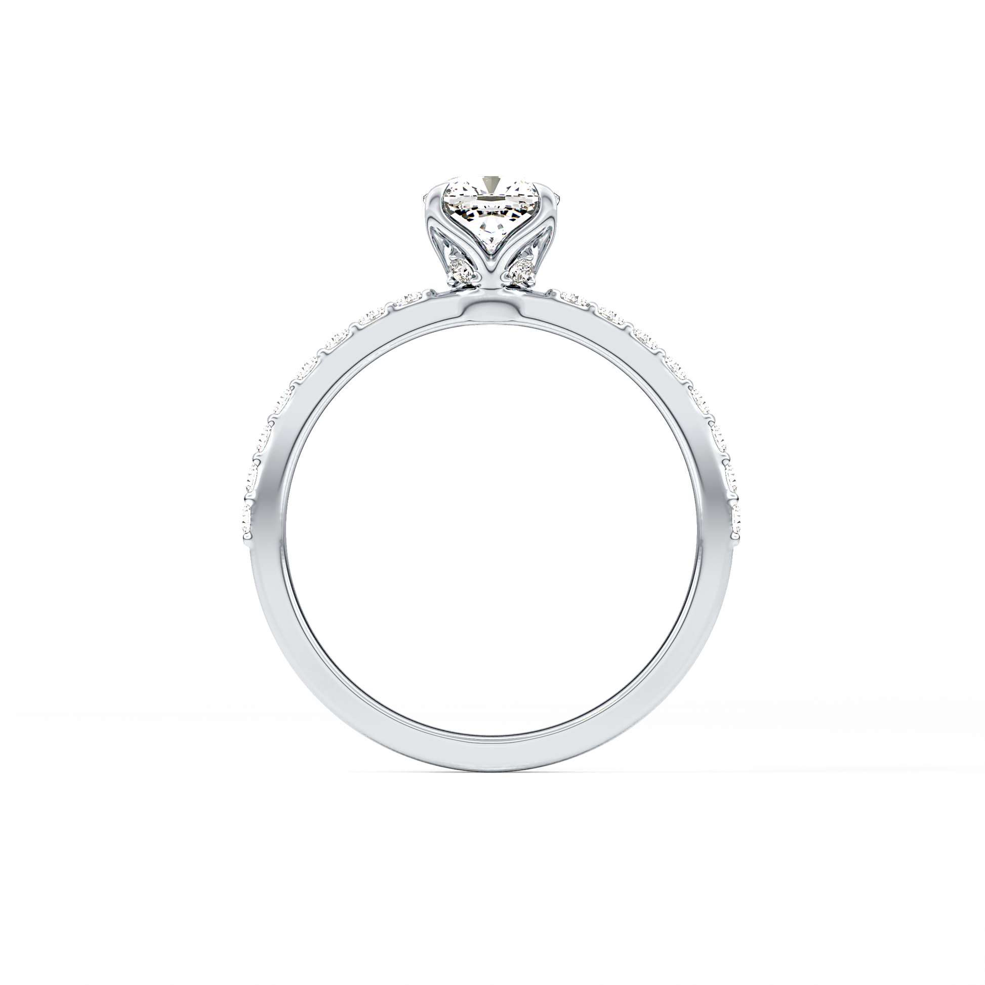 Cushion Pave Lab Grown Diamond Engagement Ring