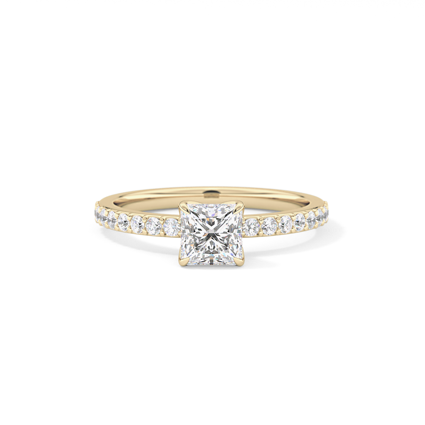 Princess Hidden Halo & Pave Lab Grown Diamond Engagement Ring