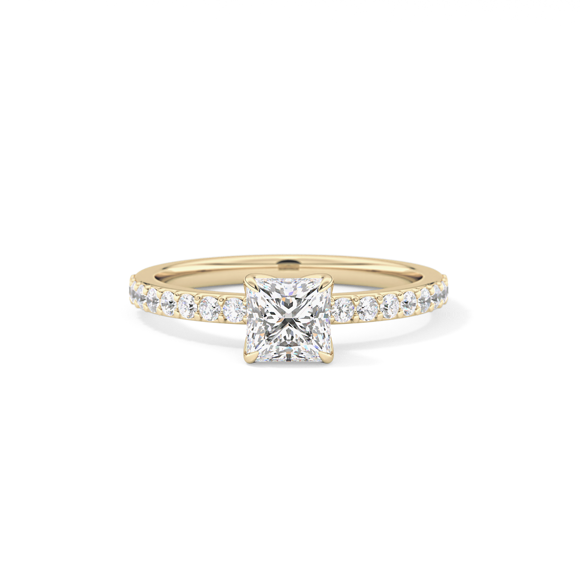 Princess Hidden Halo & Pave Lab Grown Diamond Engagement Ring