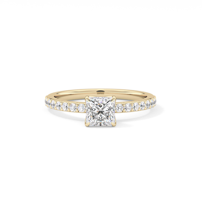 Princess Hidden Halo & Pave Lab Grown Diamond Engagement Ring