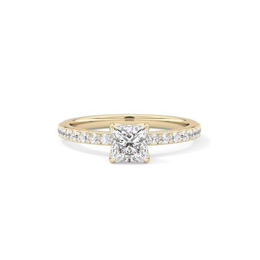 Princess Hidden Halo & Pave Lab Grown Diamond Engagement Ring