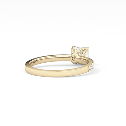 Princess Hidden Halo & Pave Lab Grown Diamond Engagement Ring