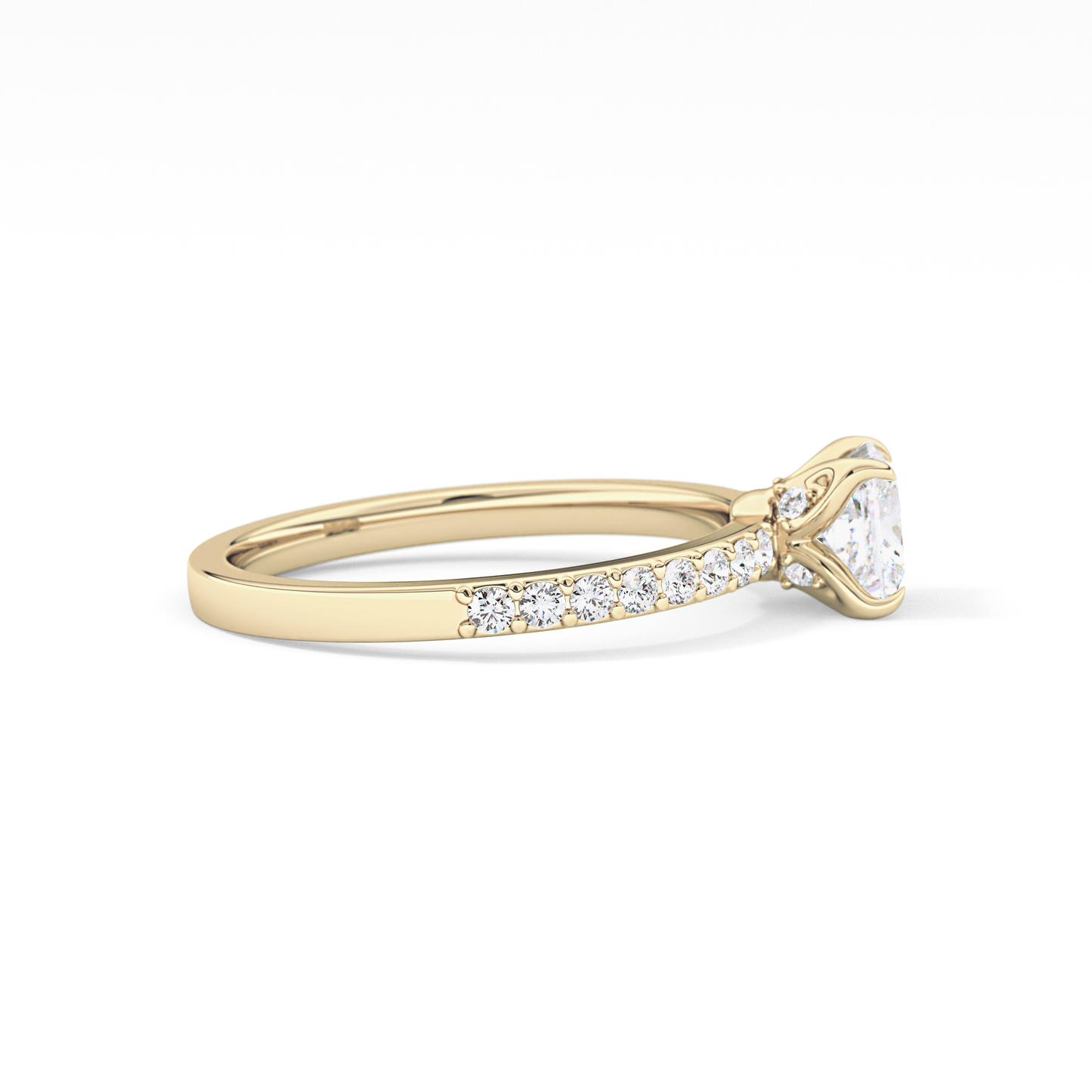 Princess Hidden Halo & Pave Lab Grown Diamond Engagement Ring