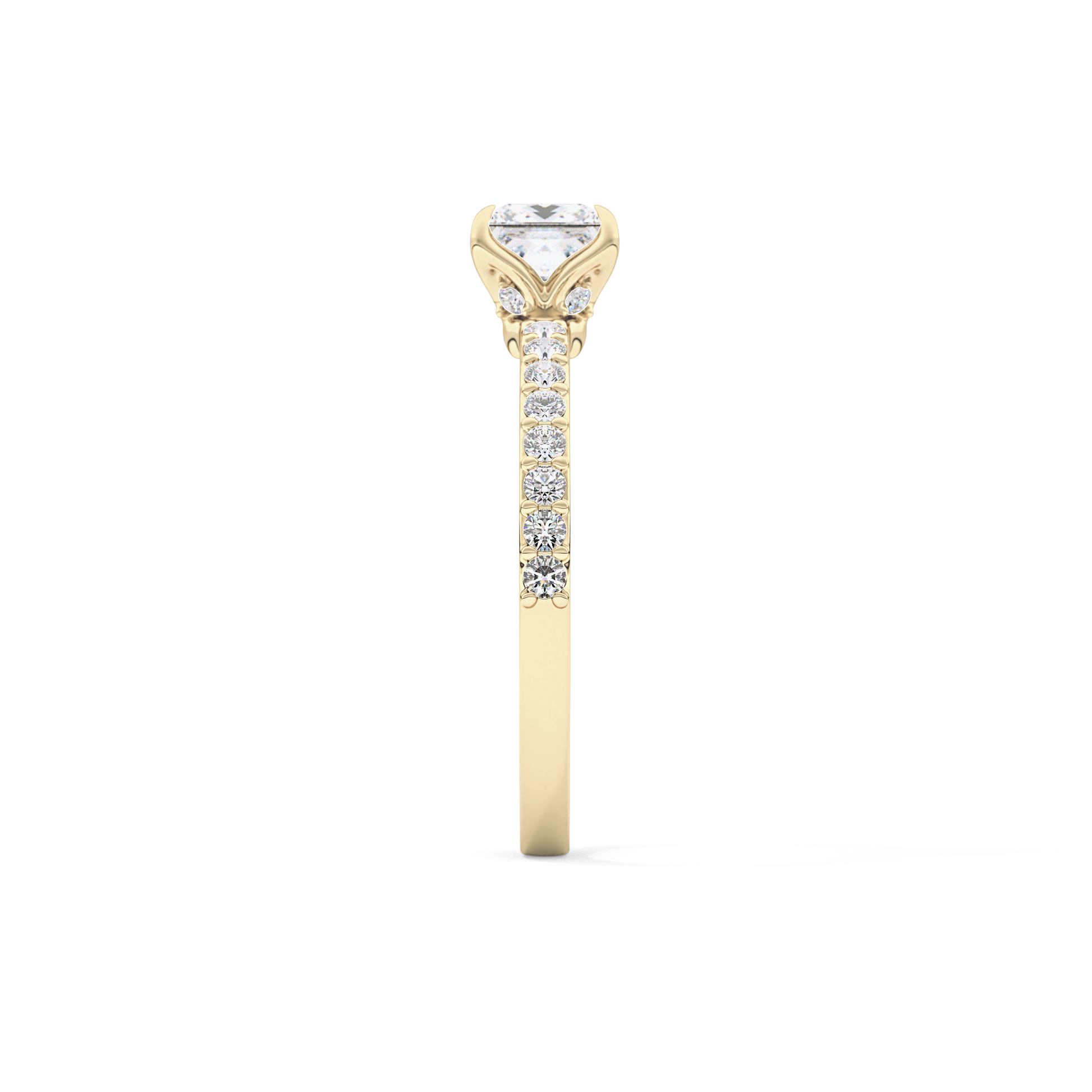 Princess Hidden Halo & Pave Lab Grown Diamond Engagement Ring