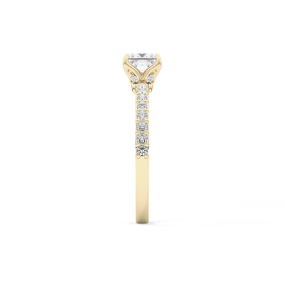 Princess Hidden Halo & Pave Lab Grown Diamond Engagement Ring