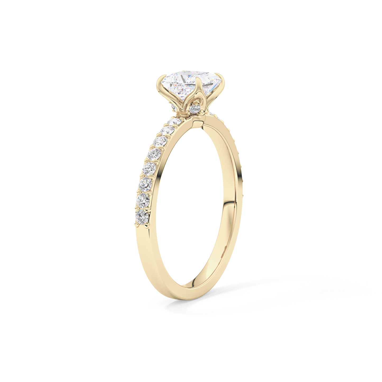 Princess Hidden Halo & Pave Lab Grown Diamond Engagement Ring