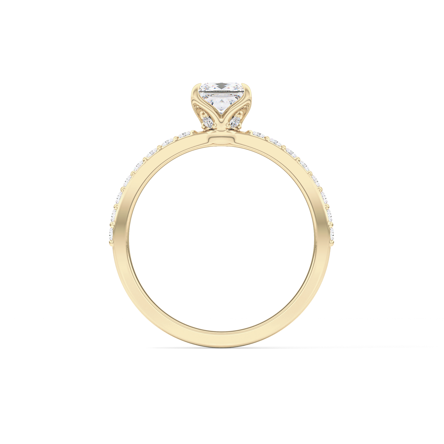 Princess Hidden Halo & Pave Lab Grown Diamond Engagement Ring