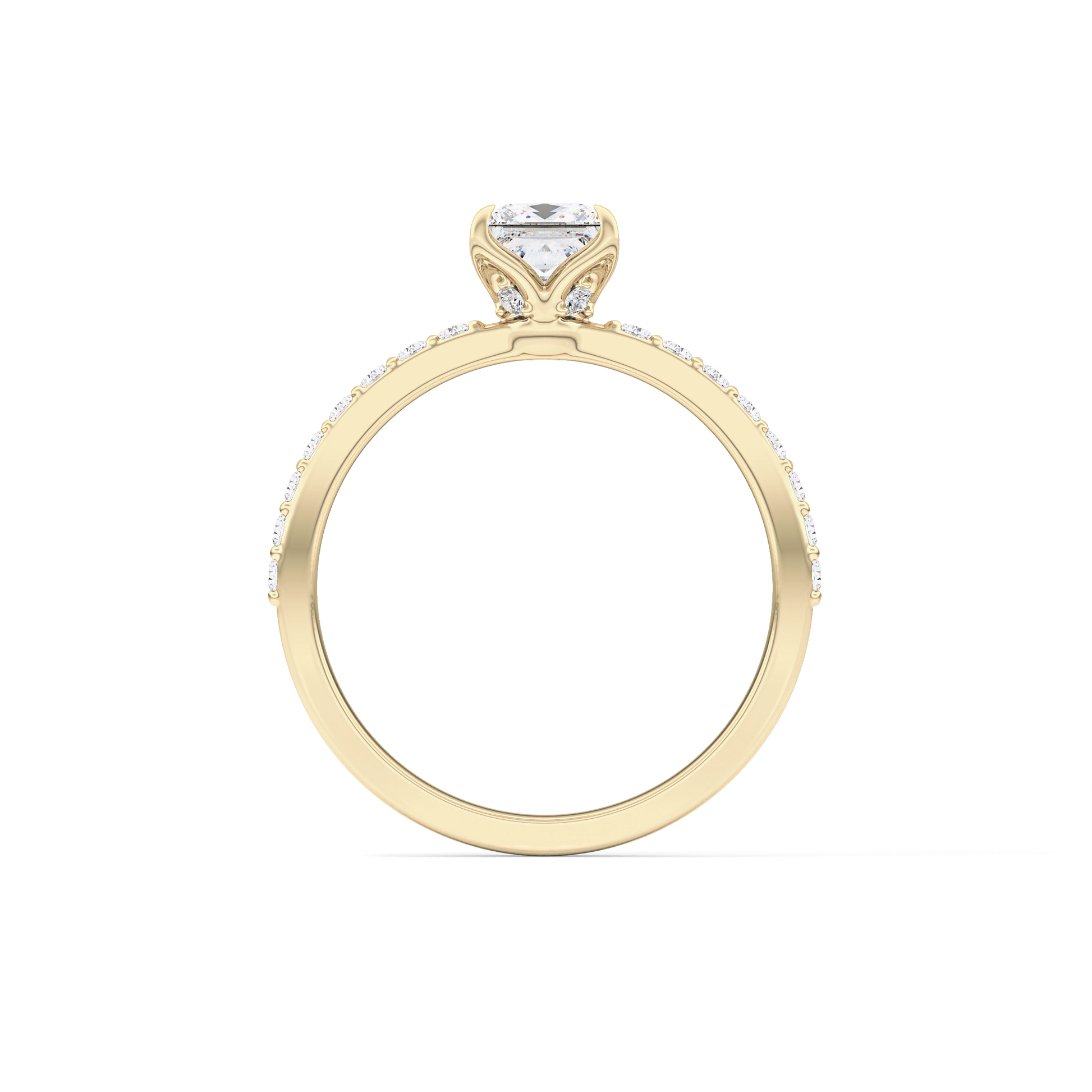 Princess Hidden Halo & Pave Lab Grown Diamond Engagement Ring