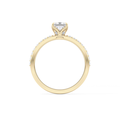 Princess Hidden Halo & Pave Lab Grown Diamond Engagement Ring
