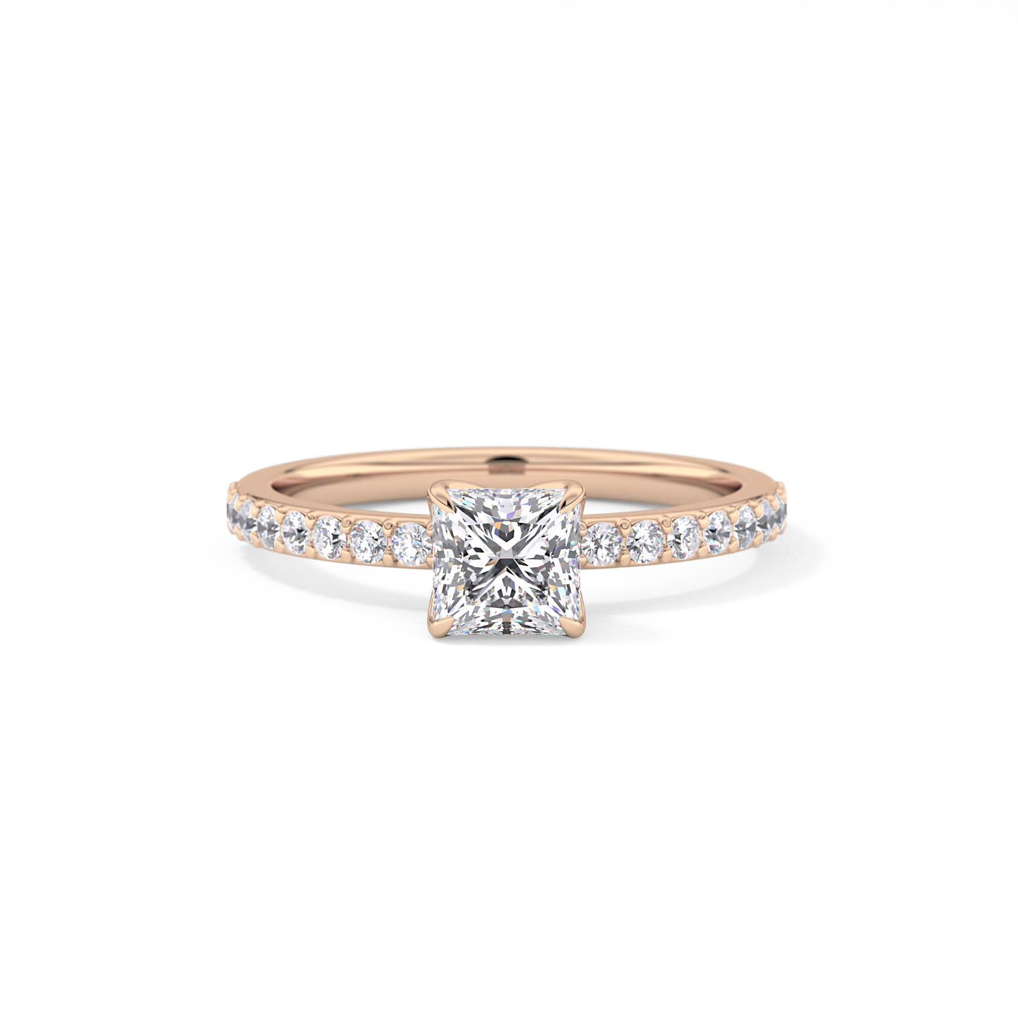 Princess Hidden Halo & Pave Lab Grown Diamond Engagement Ring