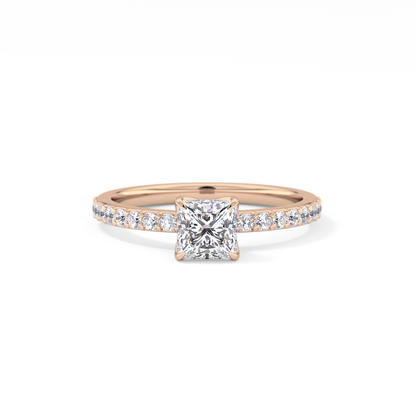 Princess Hidden Halo & Pave Lab Grown Diamond Engagement Ring