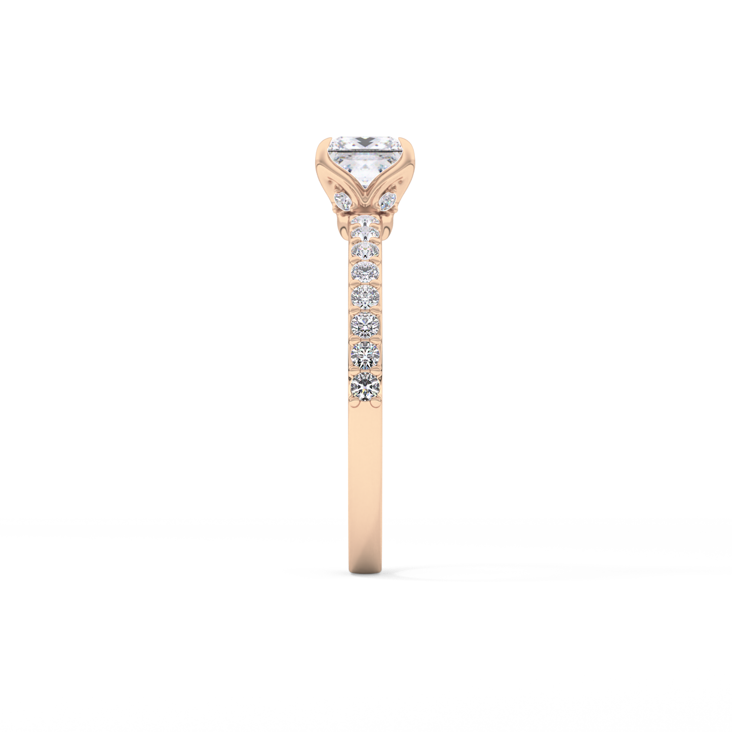 Princess Hidden Halo & Pave Lab Grown Diamond Engagement Ring