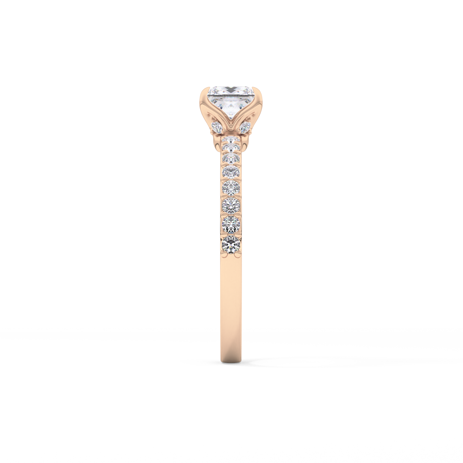 Princess Hidden Halo & Pave Lab Grown Diamond Engagement Ring