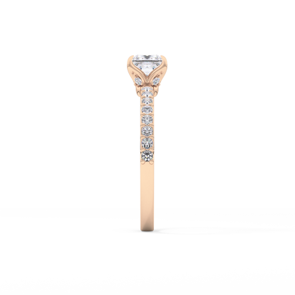 Princess Hidden Halo & Pave Lab Grown Diamond Engagement Ring