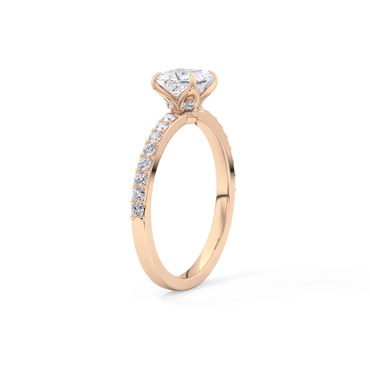 Princess Hidden Halo & Pave Lab Grown Diamond Engagement Ring