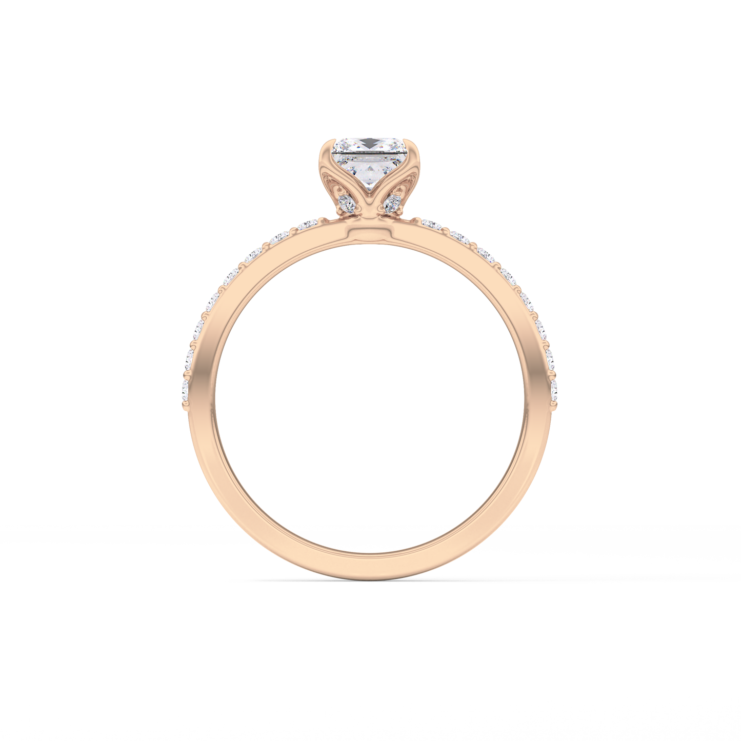 Princess Hidden Halo & Pave Lab Grown Diamond Engagement Ring