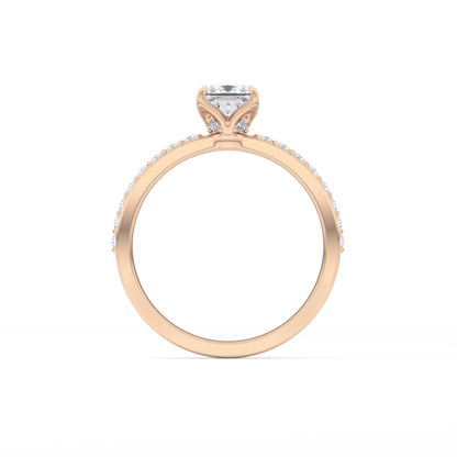 Princess Hidden Halo & Pave Lab Grown Diamond Engagement Ring
