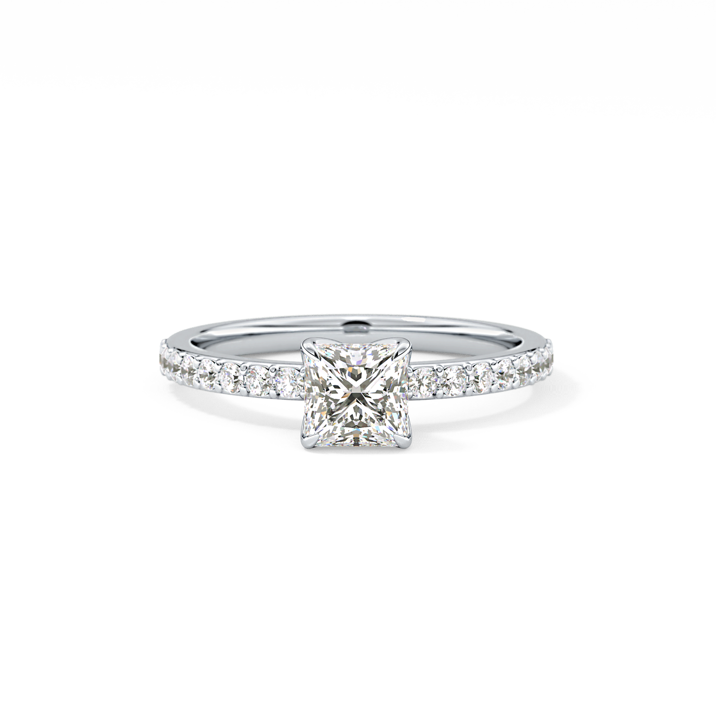 Princess Hidden Halo & Pave Lab Grown Diamond Engagement Ring