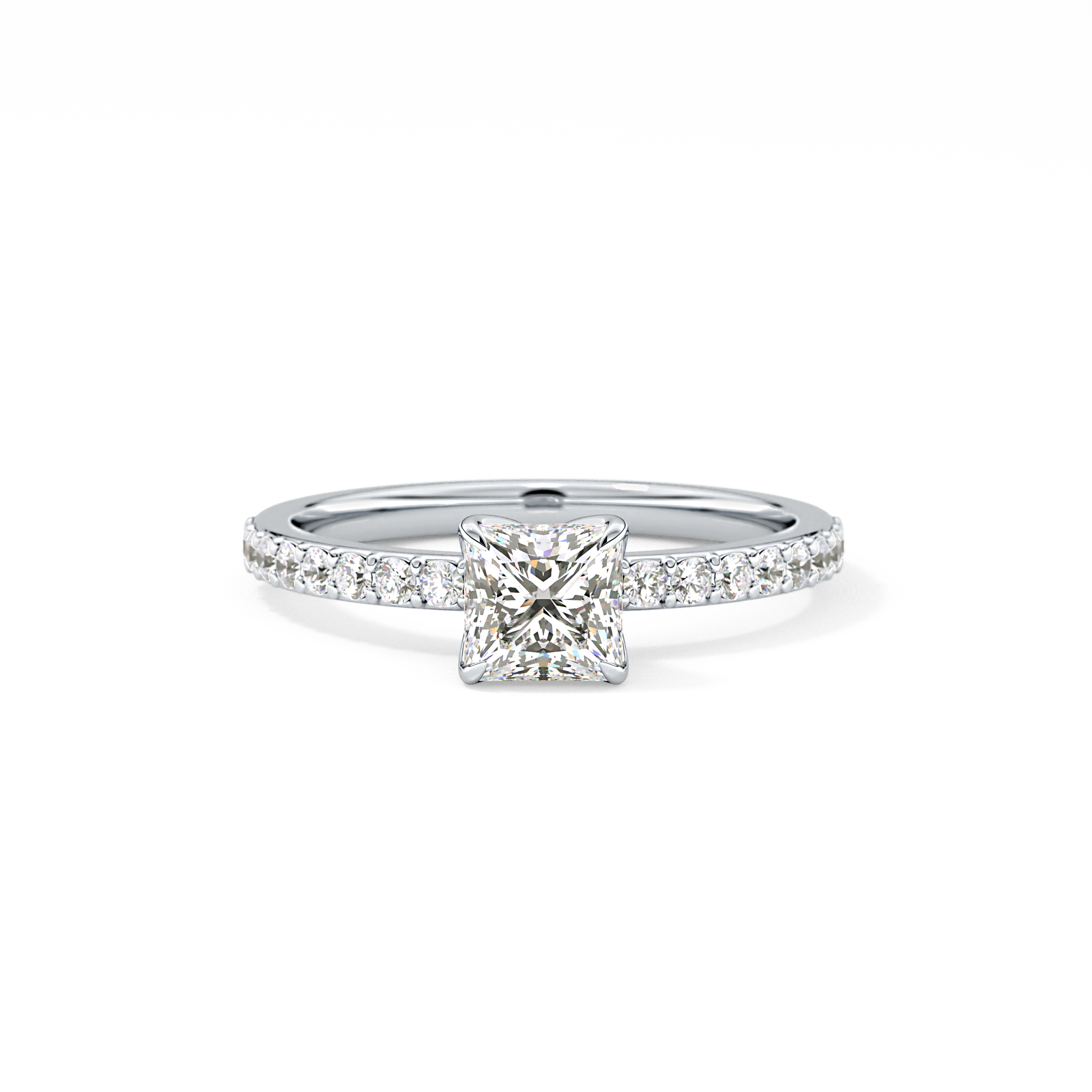 Princess Hidden Halo & Pave Lab Grown Diamond Engagement Ring