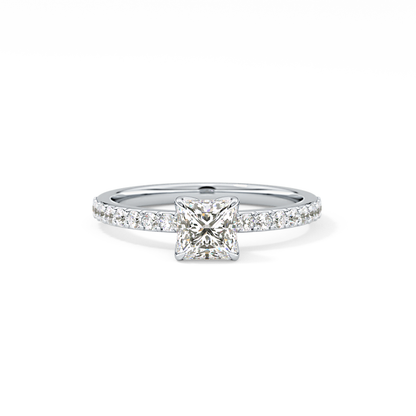 Princess Hidden Halo & Pave Lab Grown Diamond Engagement Ring
