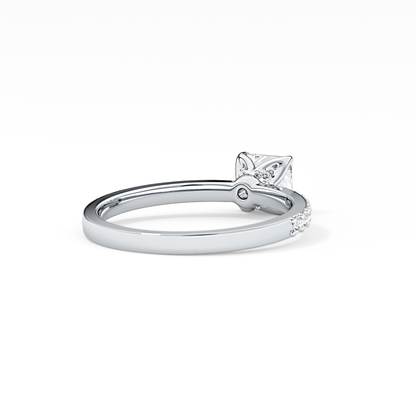 Princess Hidden Halo & Pave Lab Grown Diamond Engagement Ring
