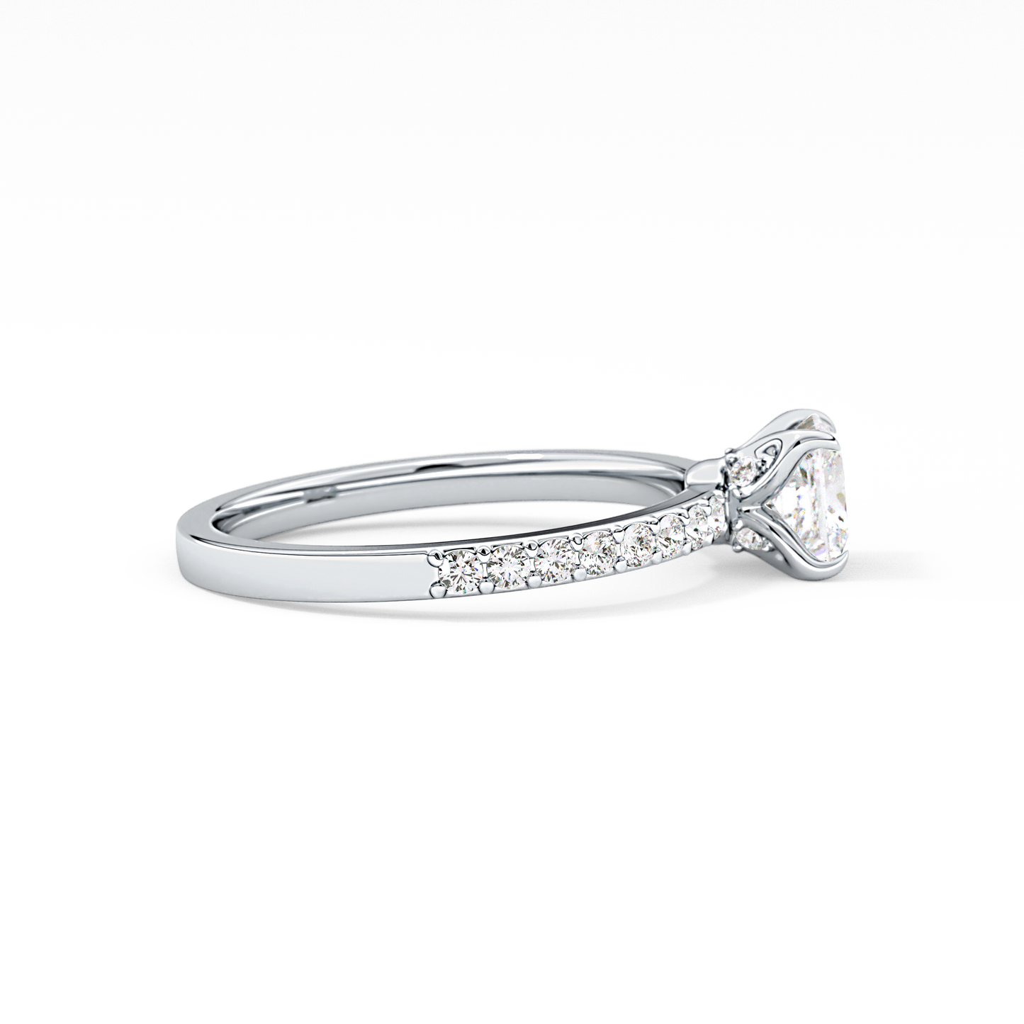 Princess Hidden Halo & Pave Lab Grown Diamond Engagement Ring