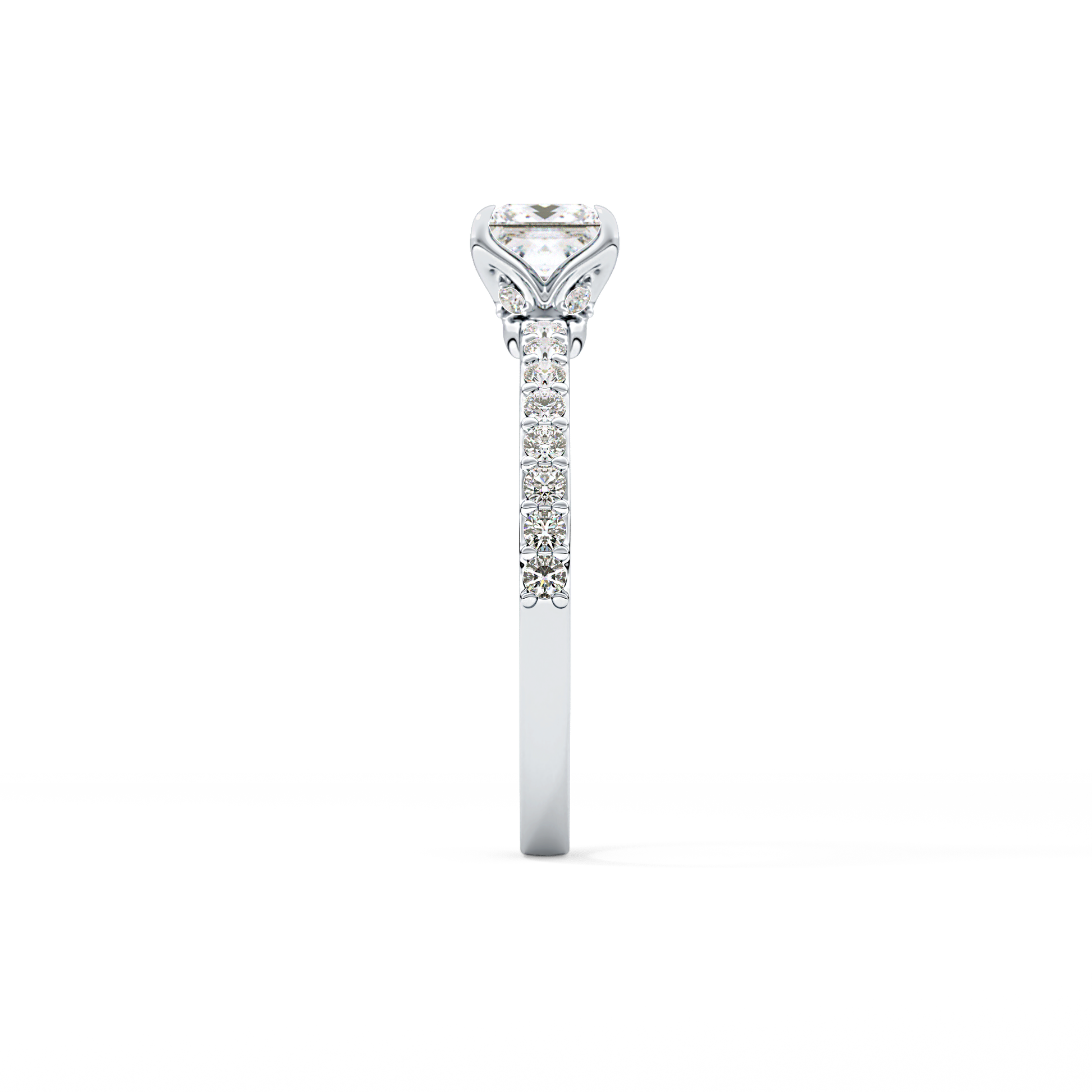 Princess Hidden Halo & Pave Lab Grown Diamond Engagement Ring