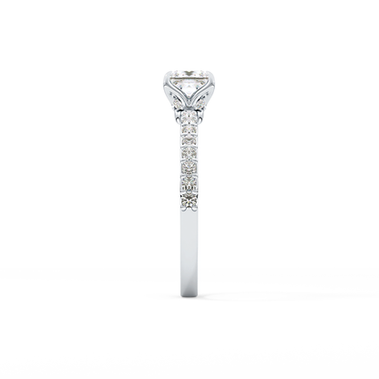 Princess Hidden Halo & Pave Lab Grown Diamond Engagement Ring