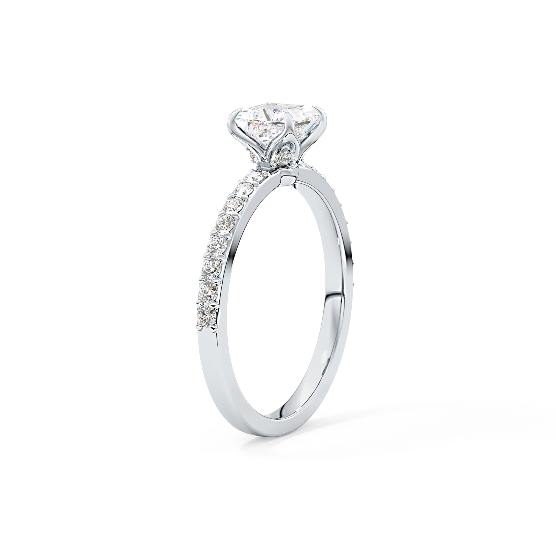 Princess Hidden Halo & Pave Lab Grown Diamond Engagement Ring