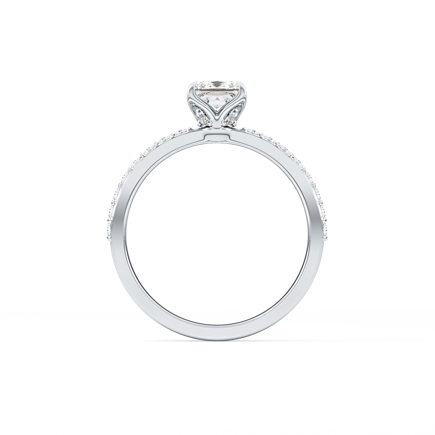 Princess Hidden Halo & Pave Lab Grown Diamond Engagement Ring