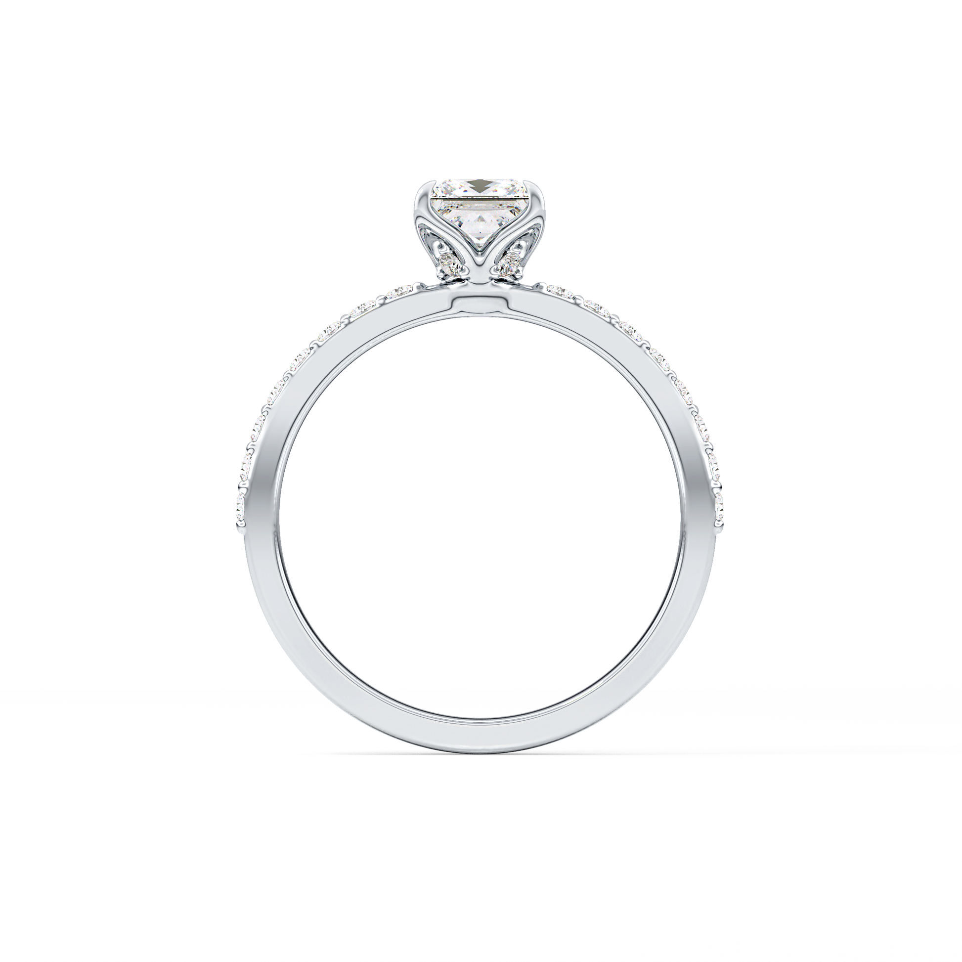 Princess Hidden Halo & Pave Lab Grown Diamond Engagement Ring