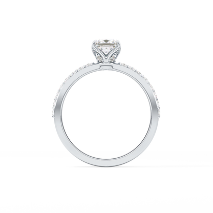Princess Hidden Halo & Pave Lab Grown Diamond Engagement Ring