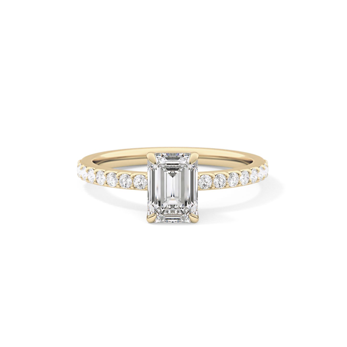Emerald Pave Lab Grown Diamond Engagement Ring