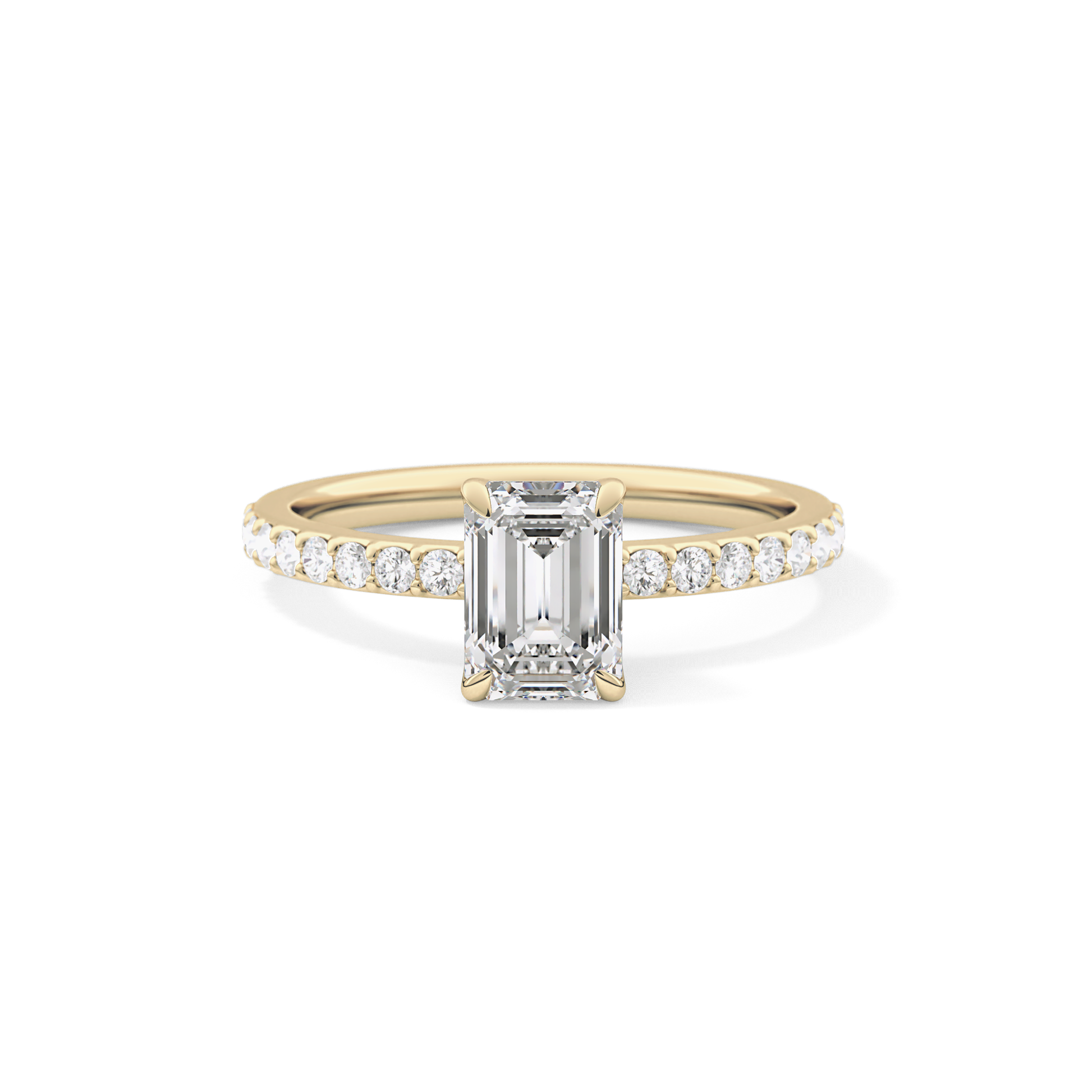 Emerald Pave Lab Grown Diamond Engagement Ring