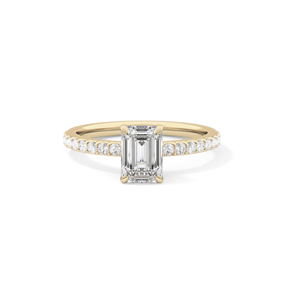 Emerald Pave Lab Grown Diamond Engagement Ring