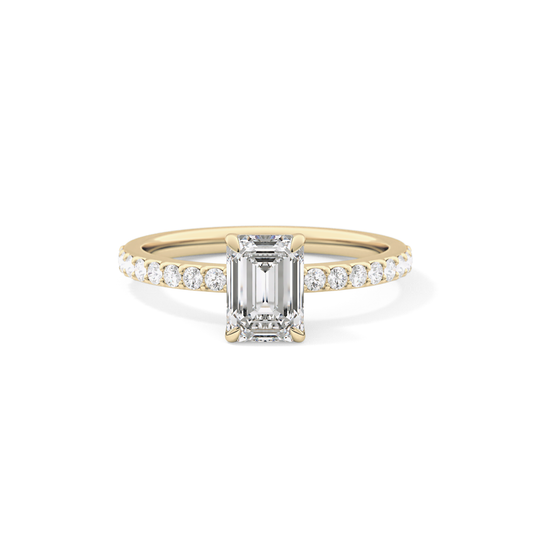 Emerald Pave Lab Grown Diamond Engagement Ring