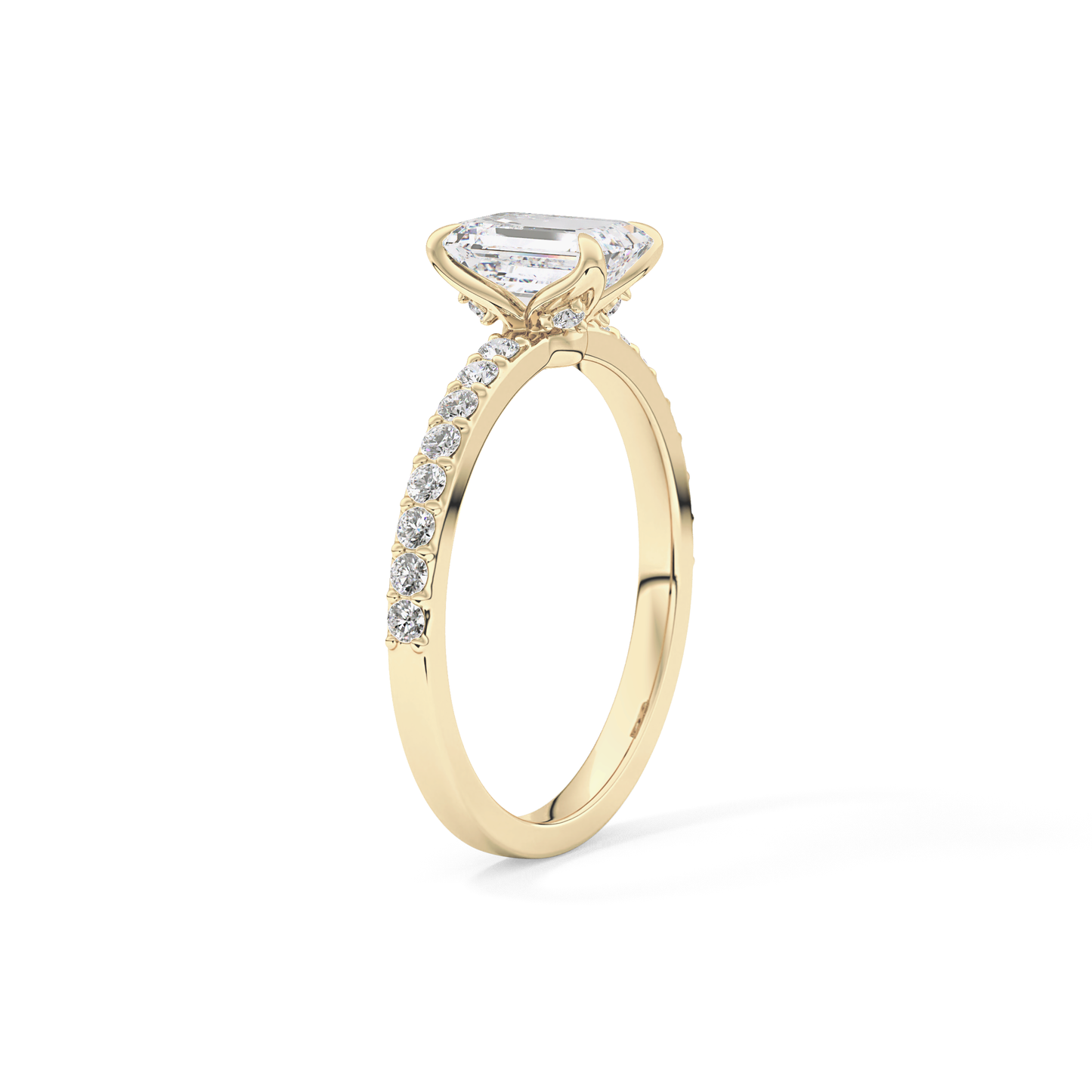 Emerald Pave Lab Grown Diamond Engagement Ring