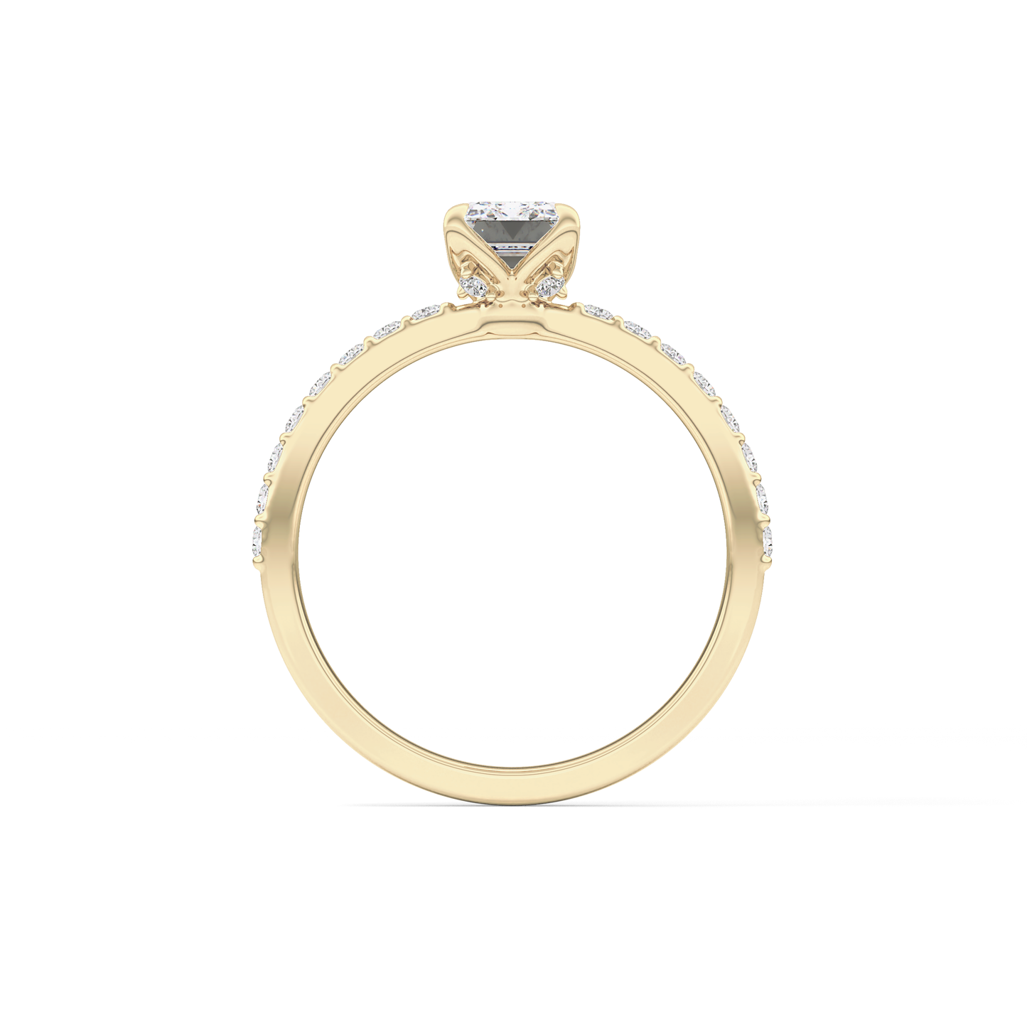 Emerald Pave Lab Grown Diamond Engagement Ring