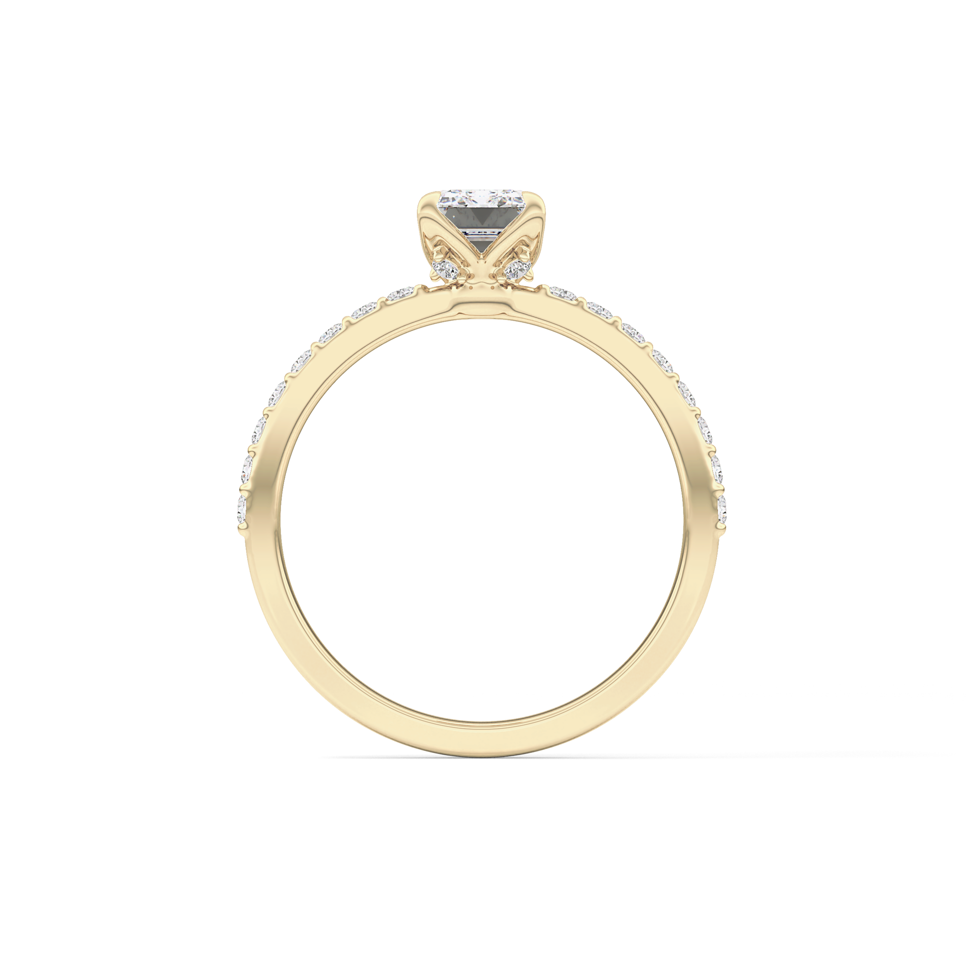 Emerald Pave Lab Grown Diamond Engagement Ring