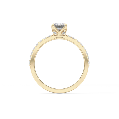 Emerald Pave Lab Grown Diamond Engagement Ring