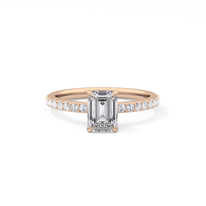Emerald Pave Lab Grown Diamond Engagement Ring