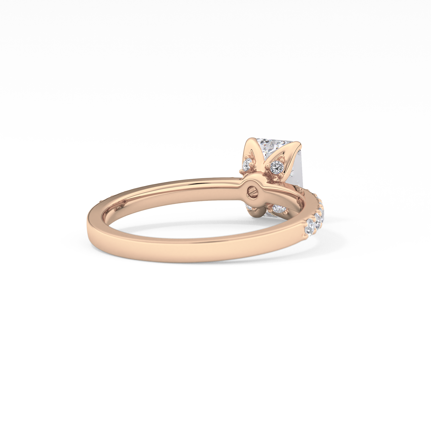 Emerald Pave Lab Grown Diamond Engagement Ring
