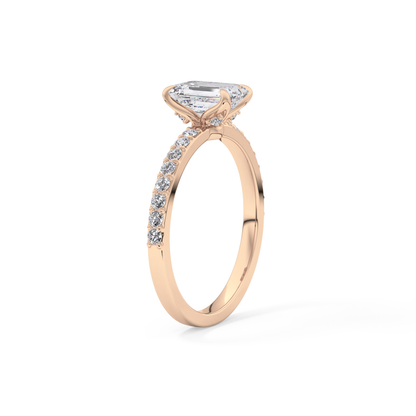 Emerald Pave Lab Grown Diamond Engagement Ring