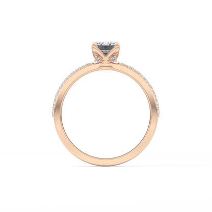 Emerald Pave Lab Grown Diamond Engagement Ring