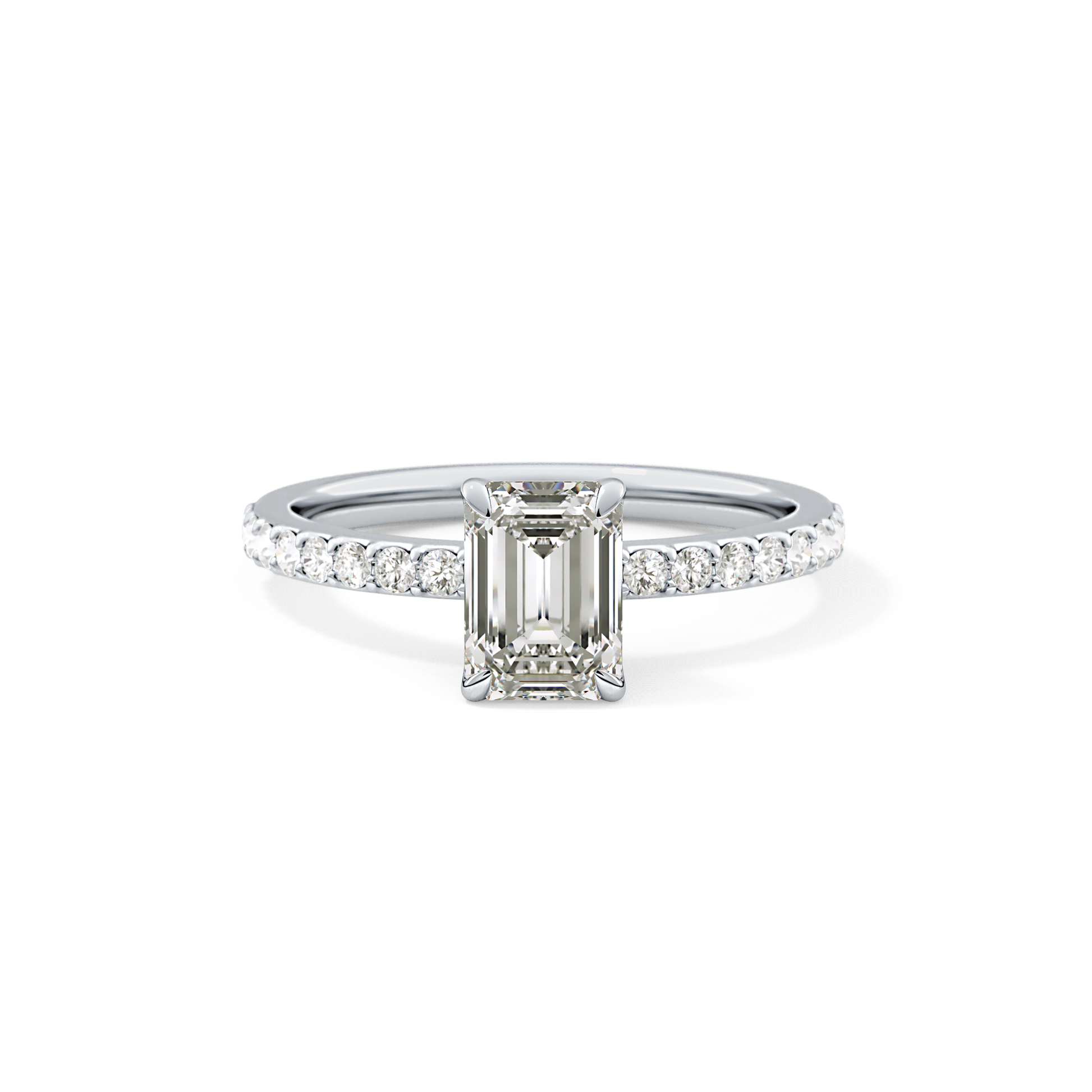 Emerald Pave Lab Grown Diamond Engagement Ring