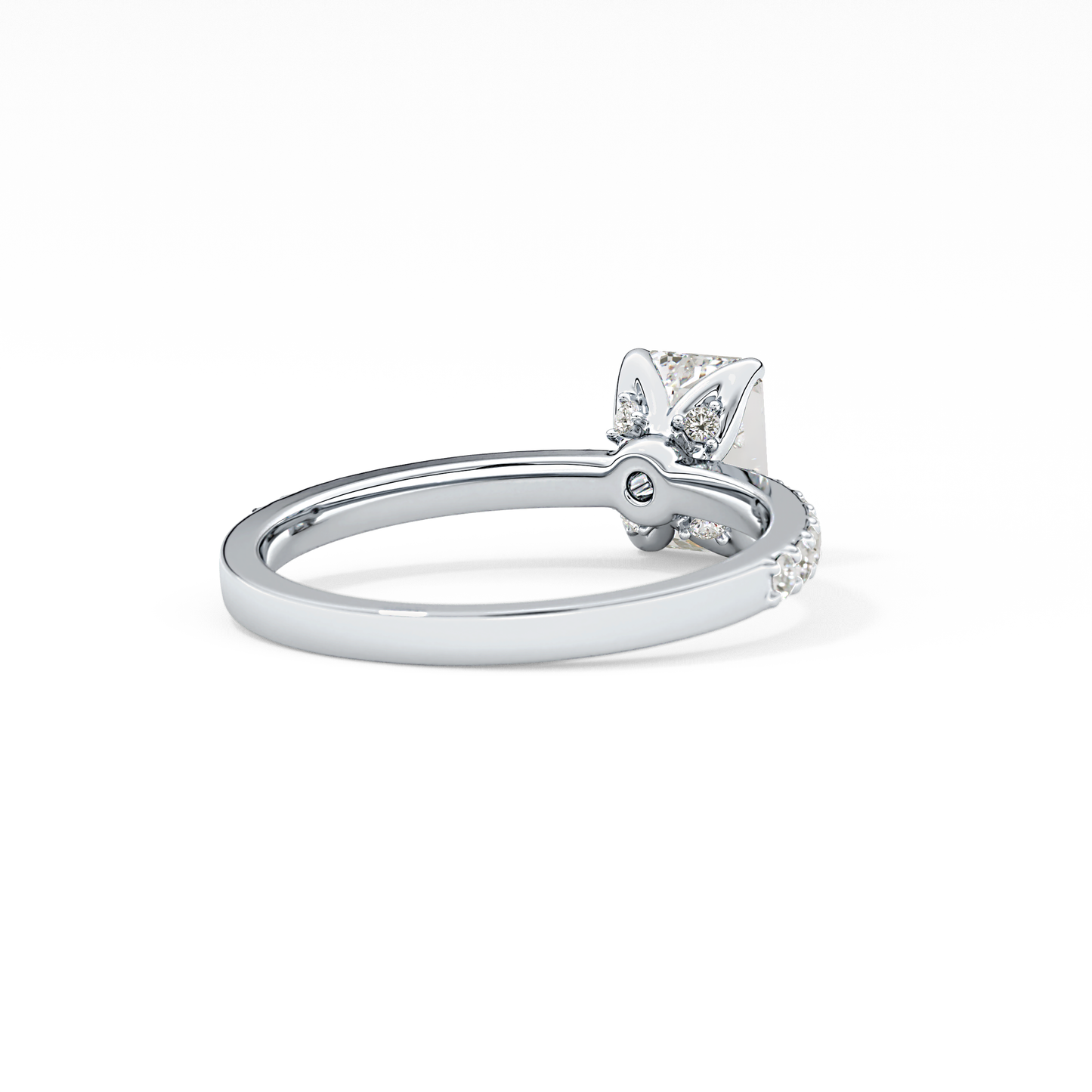 Emerald Pave Lab Grown Diamond Engagement Ring